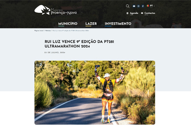 Noticia Municipio Proença-a-Nova: Rui Luz vence a PT281 Ultramarathon 2024