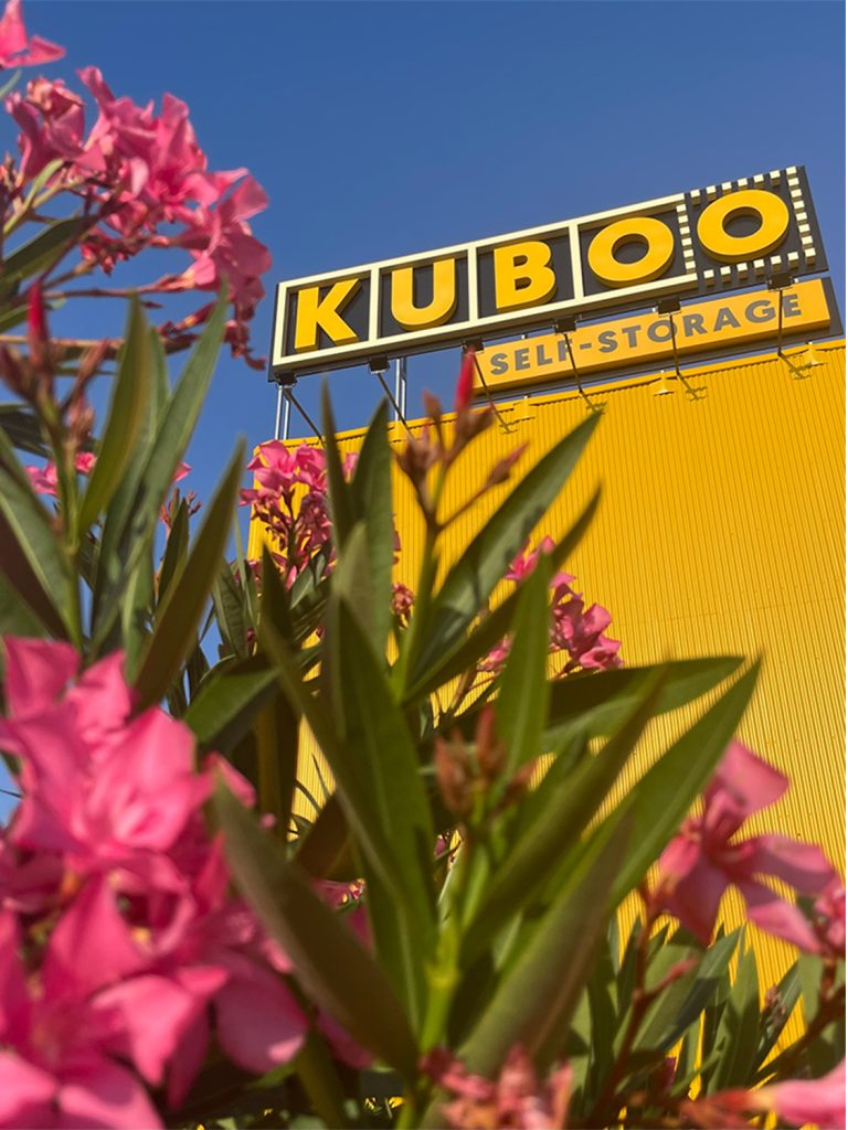 FLORES ROSA E LOGO KUBOO SELF STORAGE